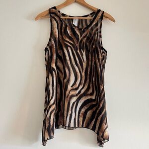 Vintage sheer tiger printed tank top, R. Rouge, size M